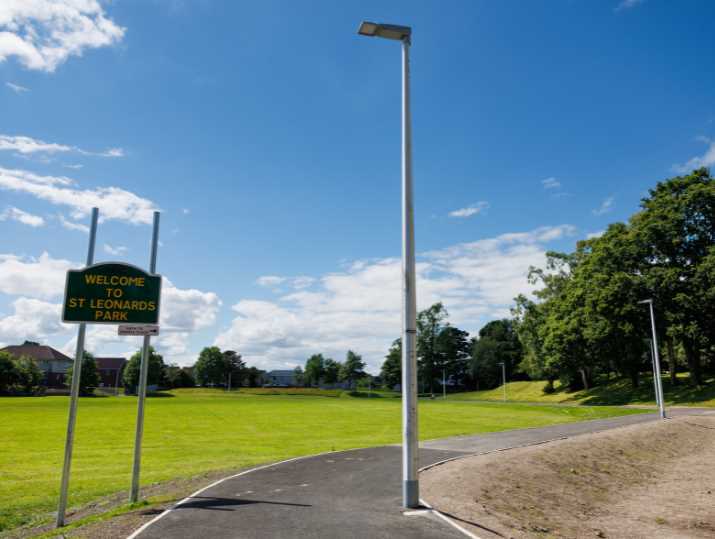 A newly opened path winding its way through a local community park in Dunfermline.